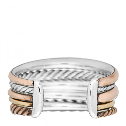 David Yurman Sterling Silver Bronze Diamond Pure Form Bracelet 2 of 3