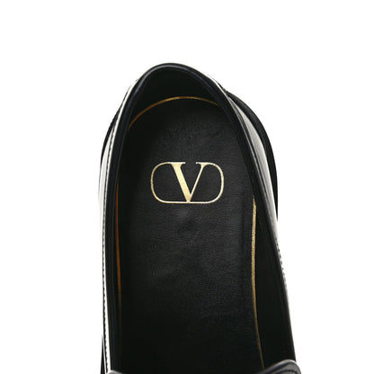 Valentino Garavani Calfskin VLogo Loafers 40.5 Black 7 of 10