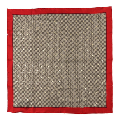 Gucci Modal Silk GG Monogram Big Gold Horsebit Fringe Shawl Red Gold 1 of 3