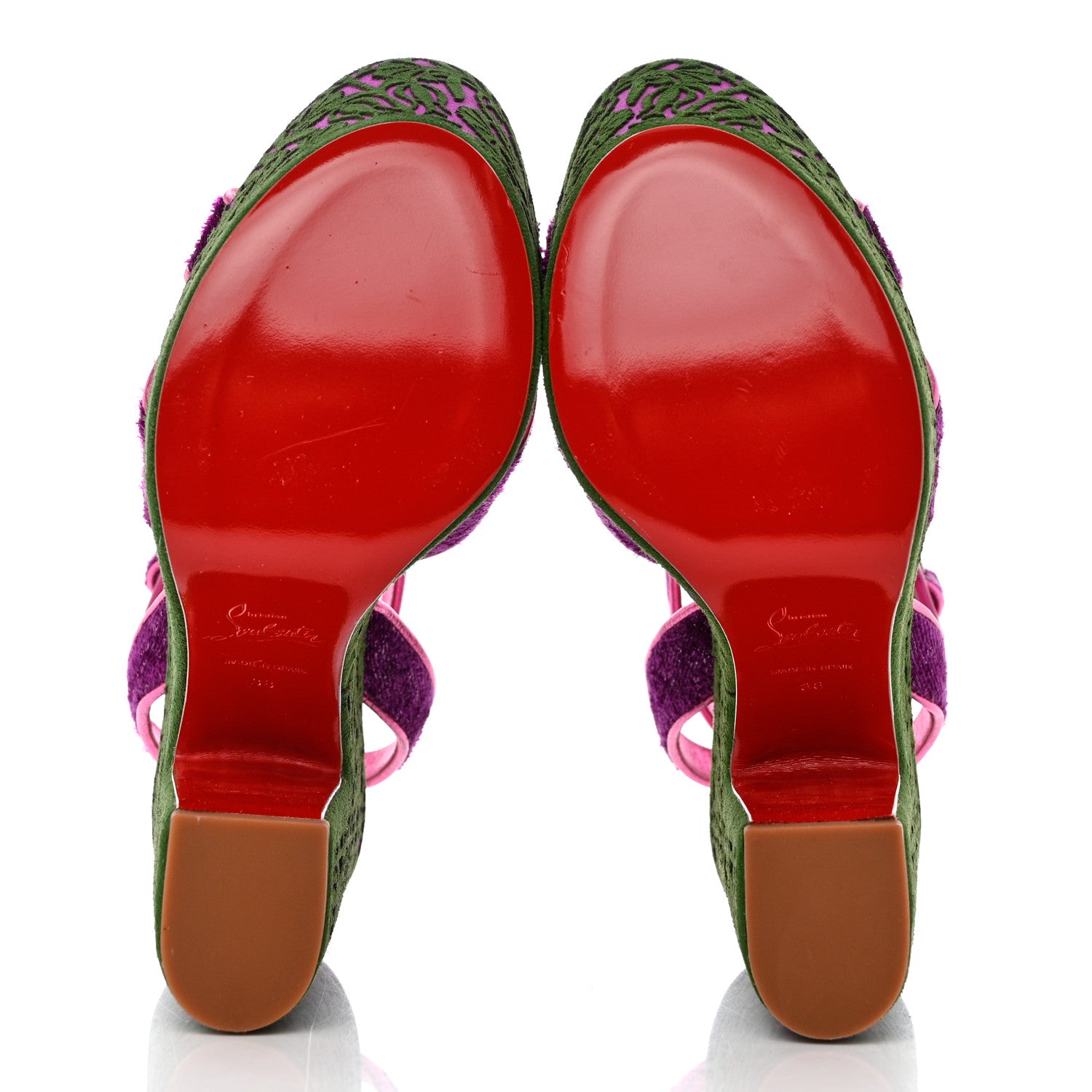 Christian Louboutin Suede Loubi Mystery Superyaz 160 Platform Sandals 38 Purple 5 of 10