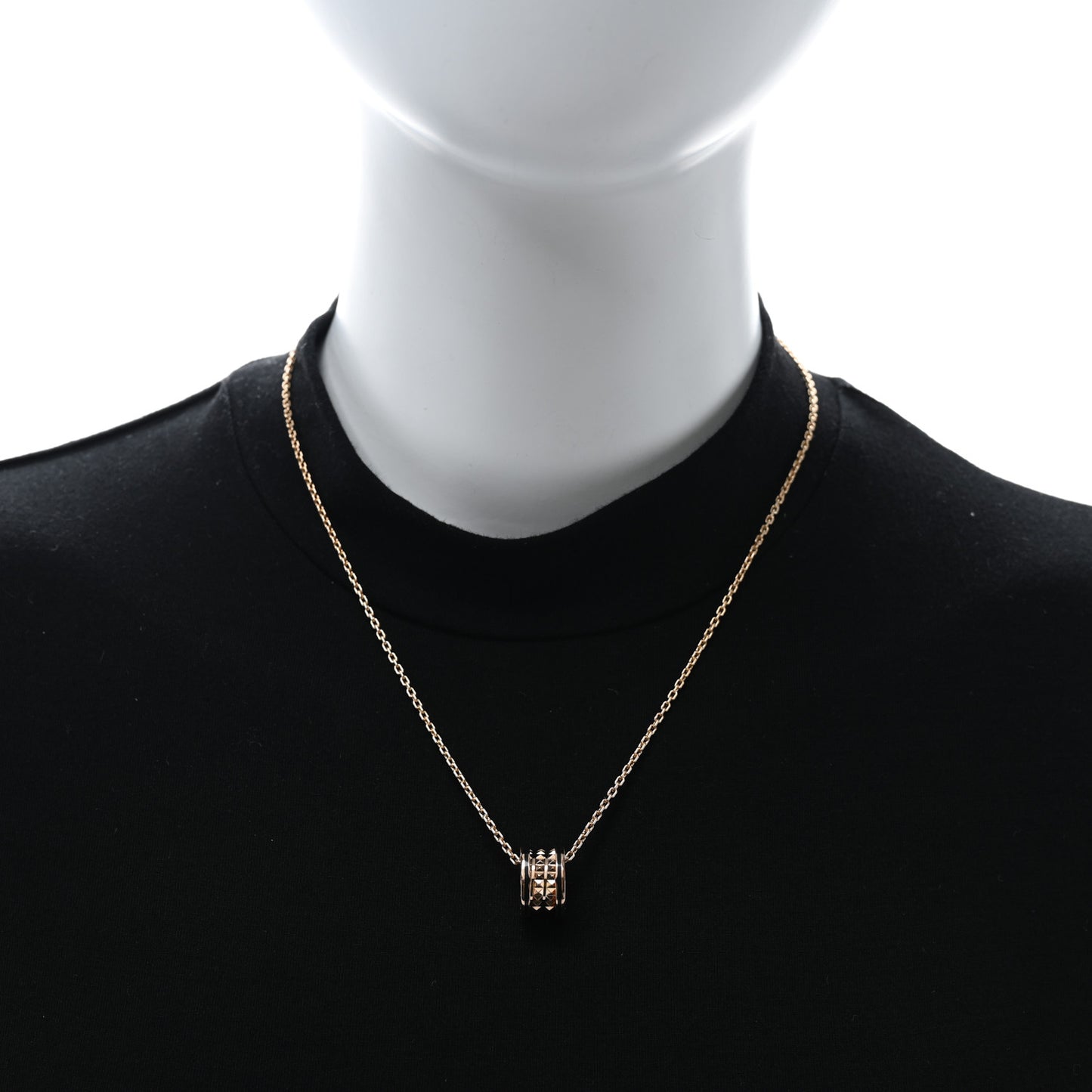 18K Rose Gold Black Ceramic B.Zero1 Rock Pendant Necklace
