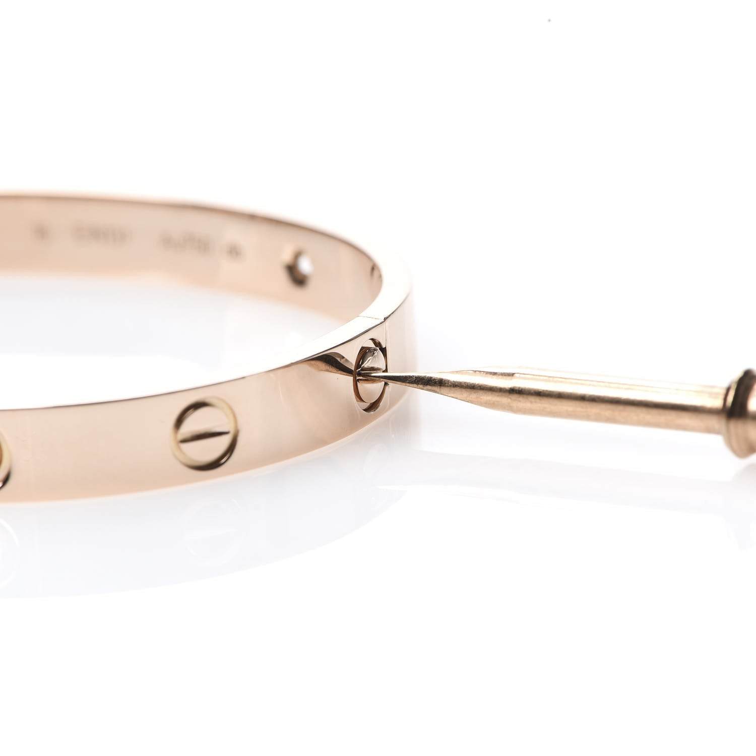 Cartier 18K Pink Gold 4 Diamond LOVE Bracelet 16 6 of 6