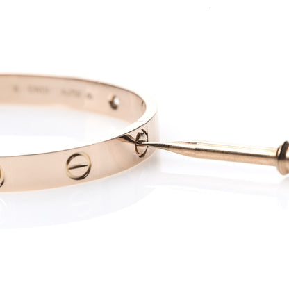 Cartier 18K Pink Gold 4 Diamond LOVE Bracelet 16 6 of 6
