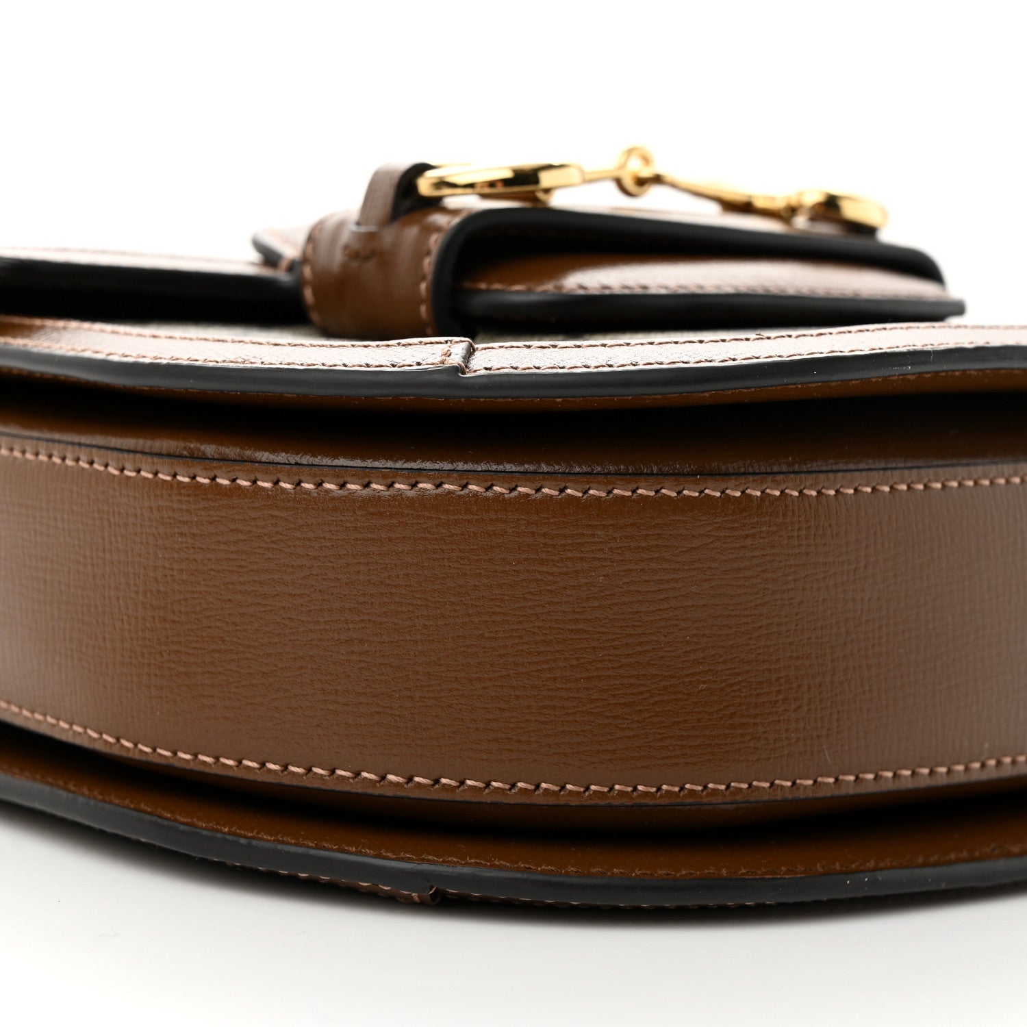 Gucci GG Supreme Monogram Mini Horsebit 1955 Rounded Shoulder Bag Beige Brown Sugar 8 of 9