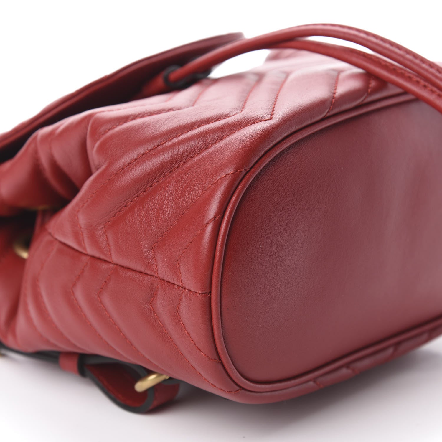 Gucci Calfskin Matelasse GG Marmont Flap Backpack Hibiscus Red 5 of 9