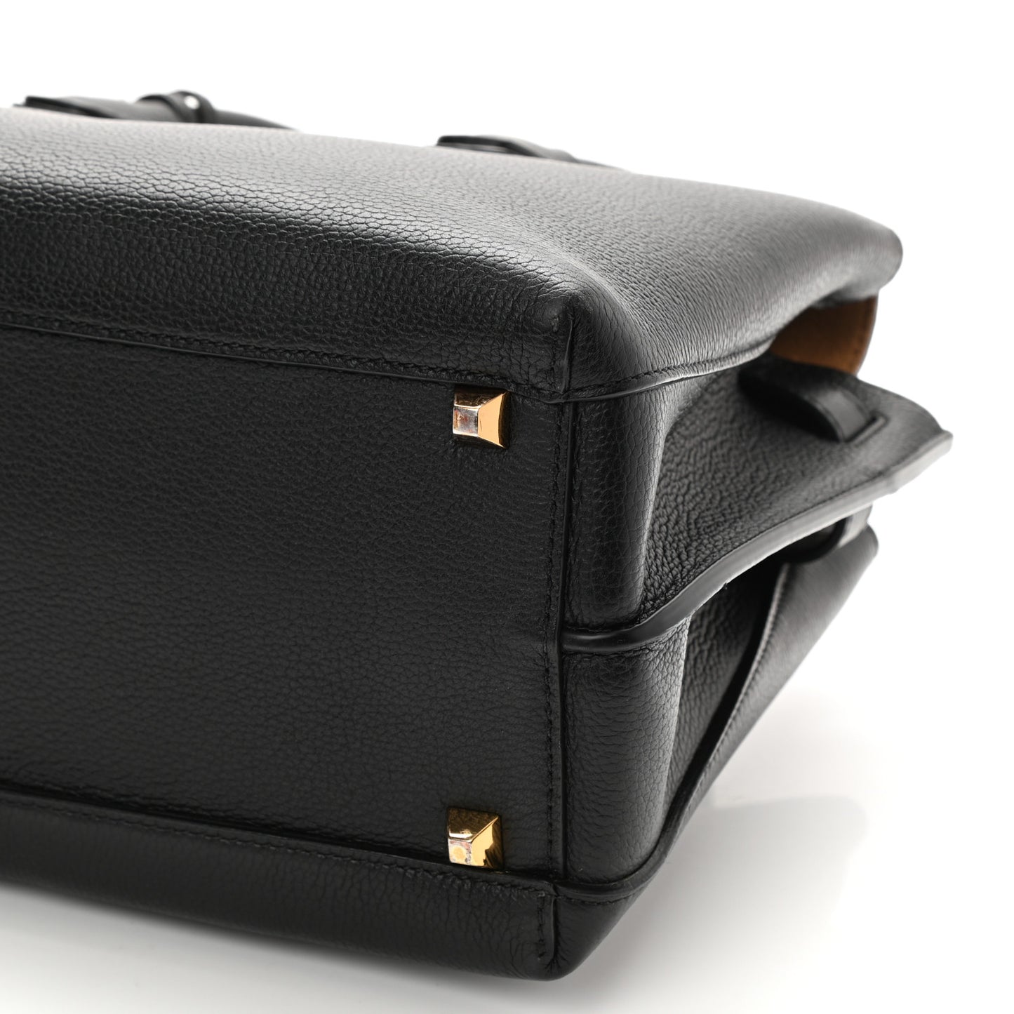 Grained Calfskin Medium Milla Tote Black