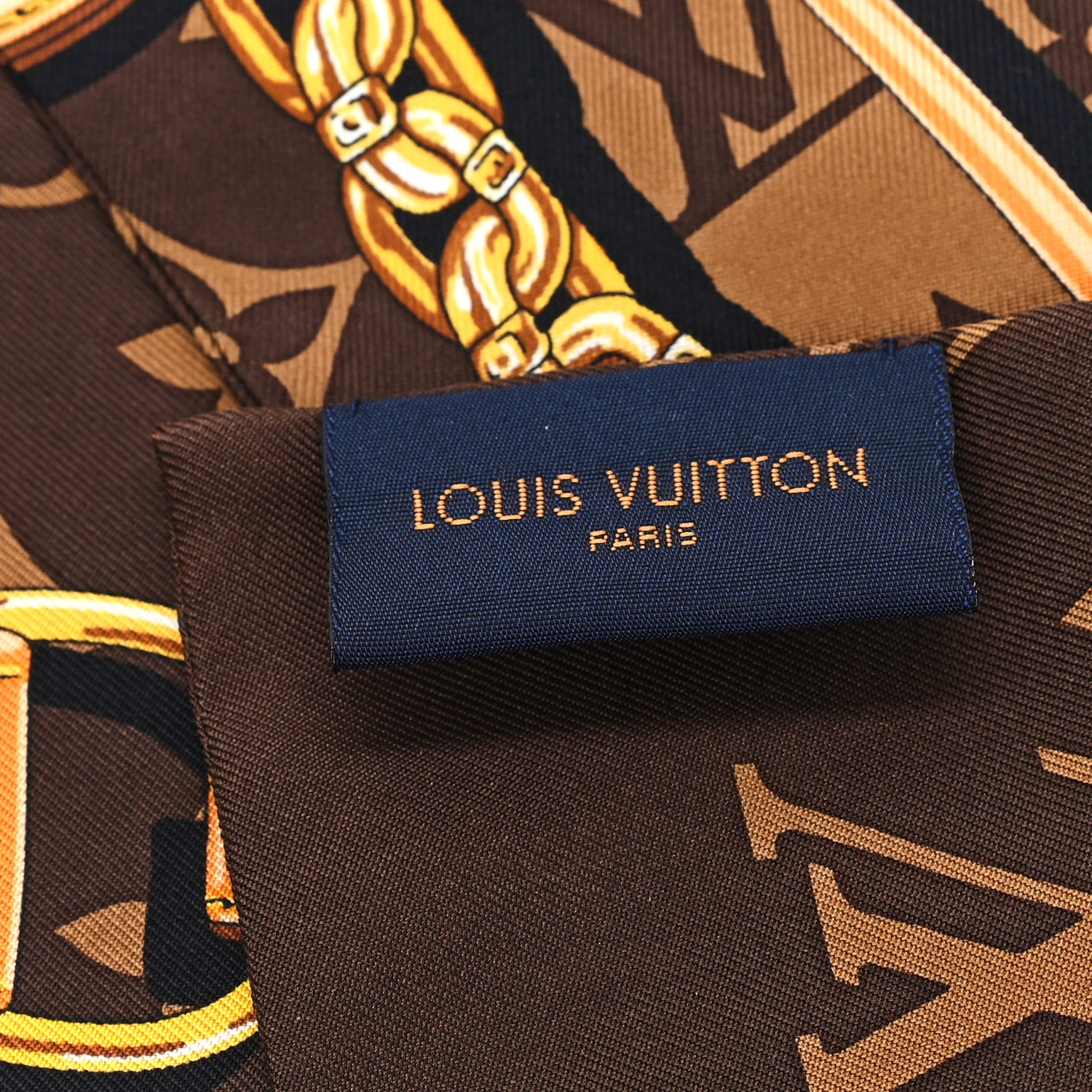 LOUIS VUITTON ダークブラウン スカーフ Louis Vuitton Silk Monogram Confidential Bandeau Brown 1607267