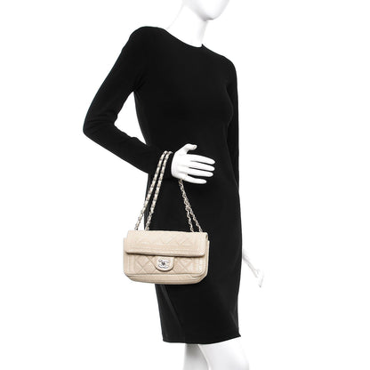 Chanel Aged Calfskin Perforated Small Flap Beige Clair 2 of 8