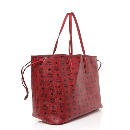 MCM Visetos Large Liz Reversible Shopper Tote Ruby Red 3 of 16