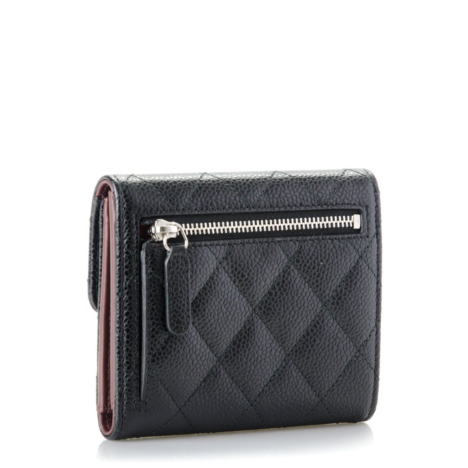 Chanel Caviar Quilted Compact Flap Wallet Black 3 of 8