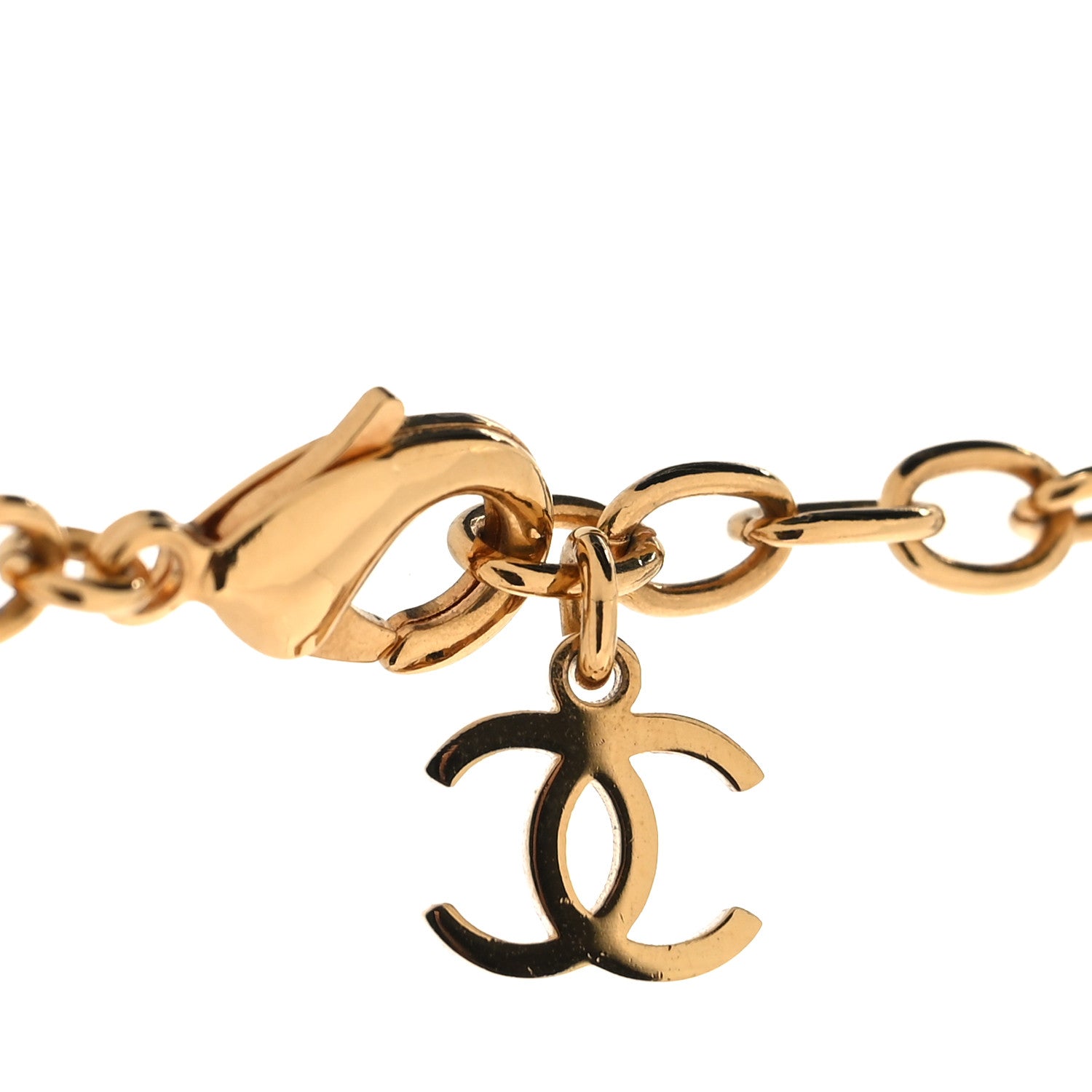 Chanel Pearl Crystal CC Chain Long Necklace Gold 4 of 5