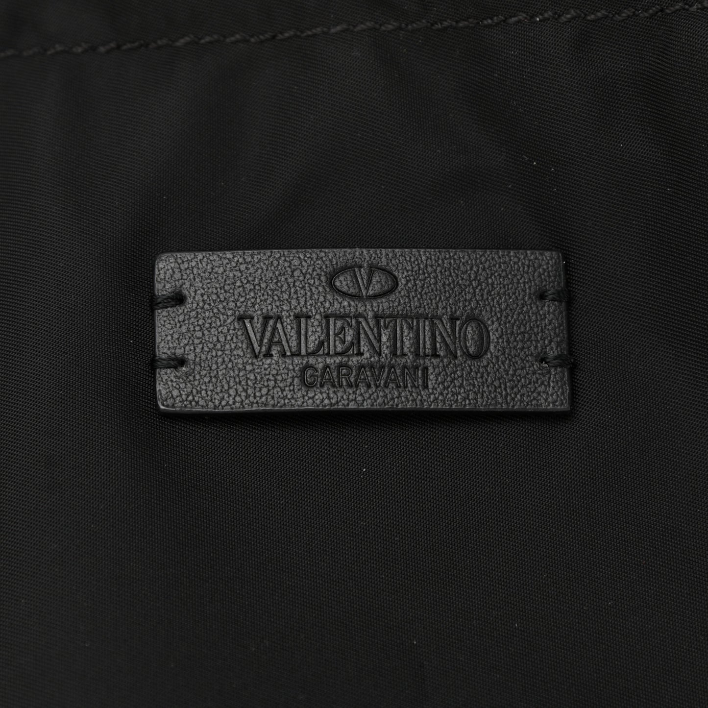 Nylon VLogo Drawstring Backpack Black