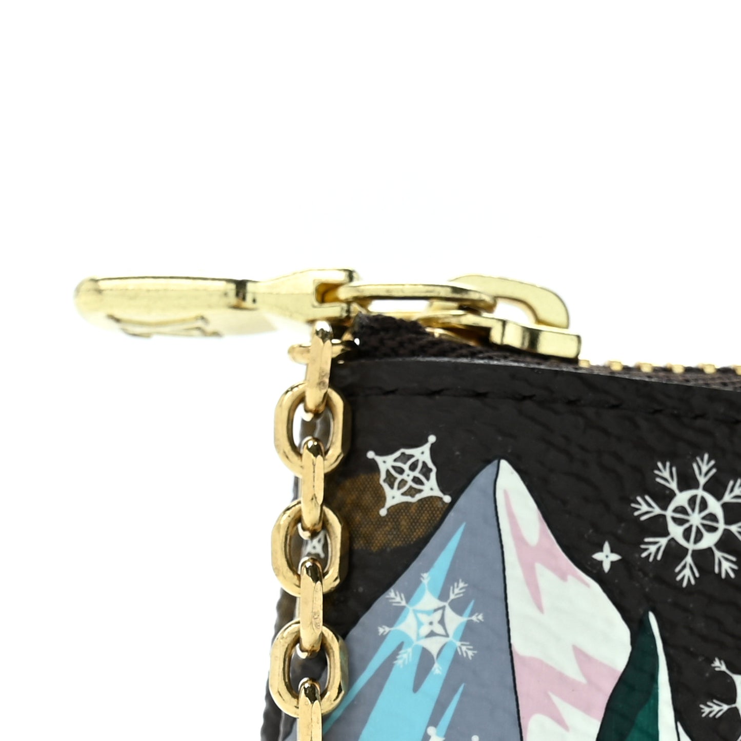 Monogram 2023 Christmas Animation Alpine Key Pouch Pink