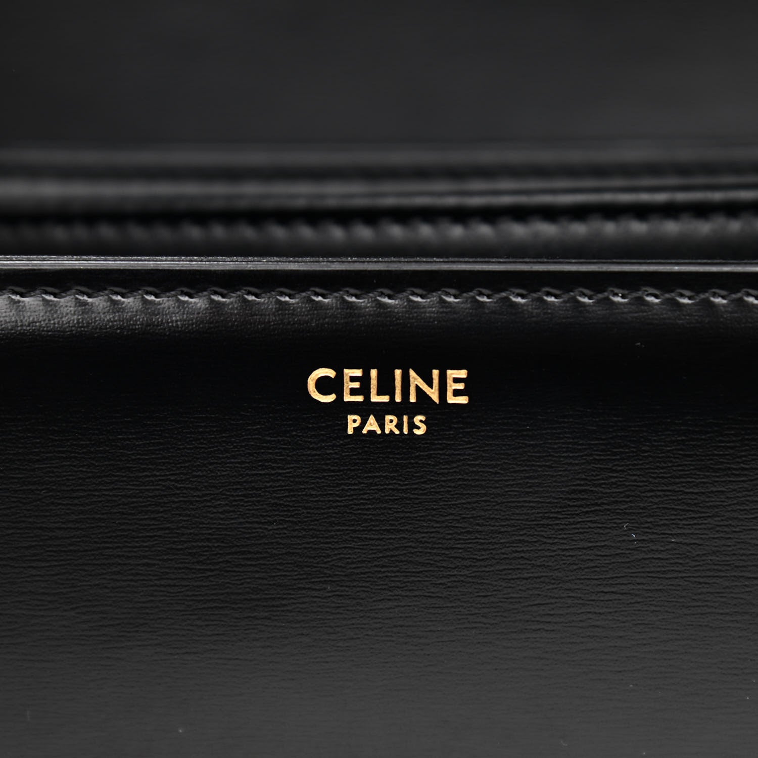 Celine Shiny Calfskin Medium Triomphe Black 6 of 11
