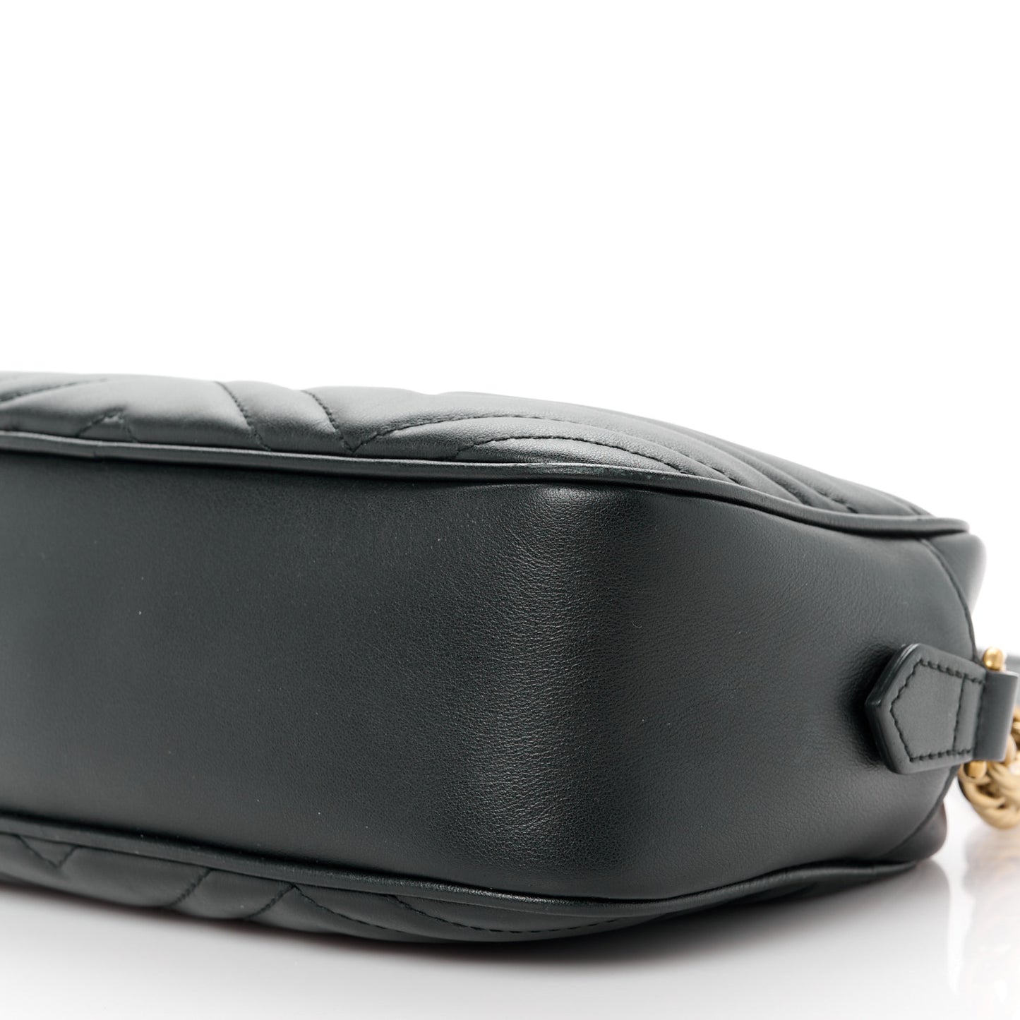 Calfskin Matelasse Small GG Marmont Chain Shoulder Bag Black