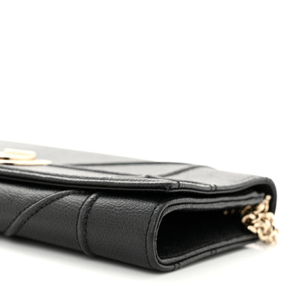 Christian Dior Grained Calfskin Diorama Croisiere Chain Wallet Black 10 of 10
