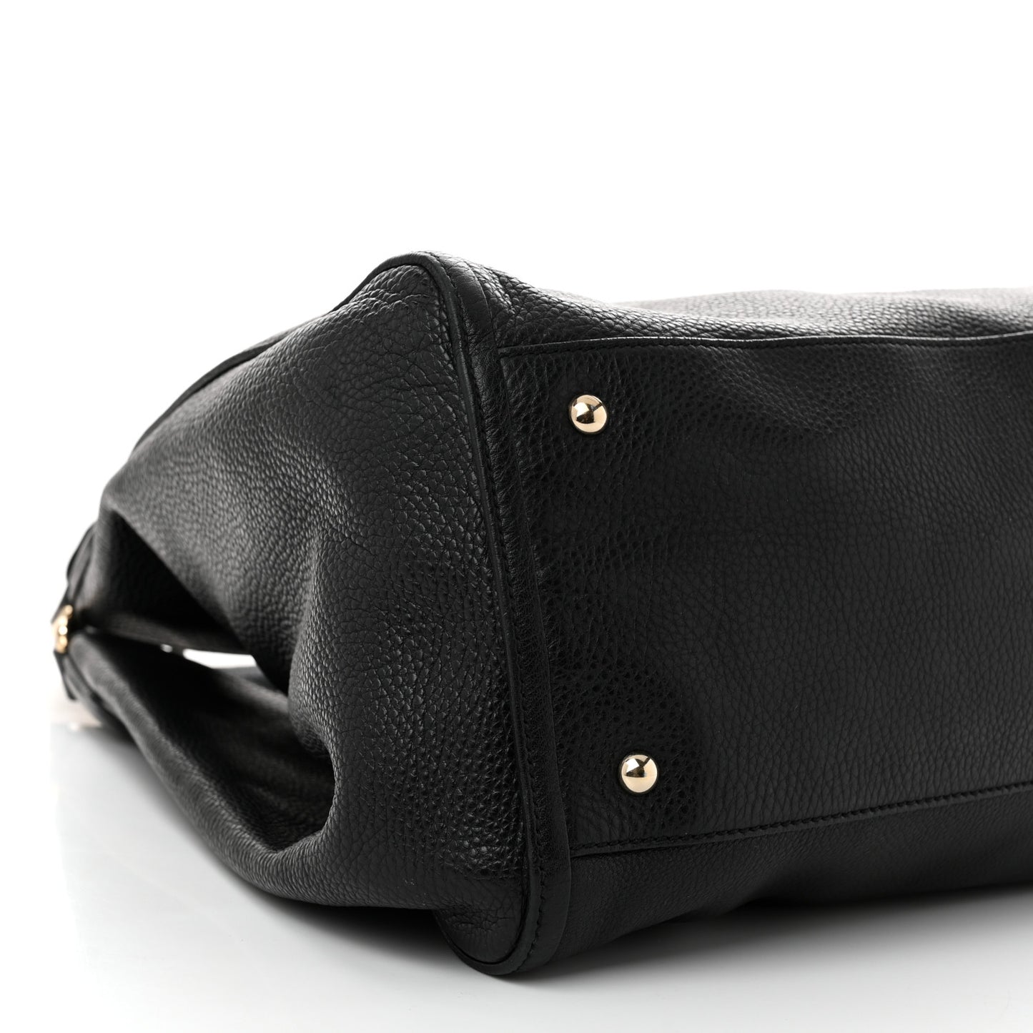 Pebbled Calfskin Large Soho Shoulder Bag Black