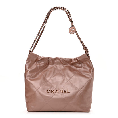 Chanel Metallic Calfskin Quilted Small Chanel 22 Pink 3 of 10