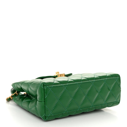 Chanel Shiny Aged Calfskin Quilted Nano Kelly Shopper Green 4 of 10