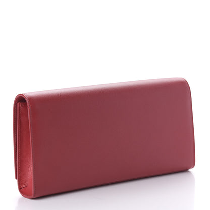 Saint Laurent Grain De Poudre Classic Monogram Cassandre Clutch New Red 3 of 9