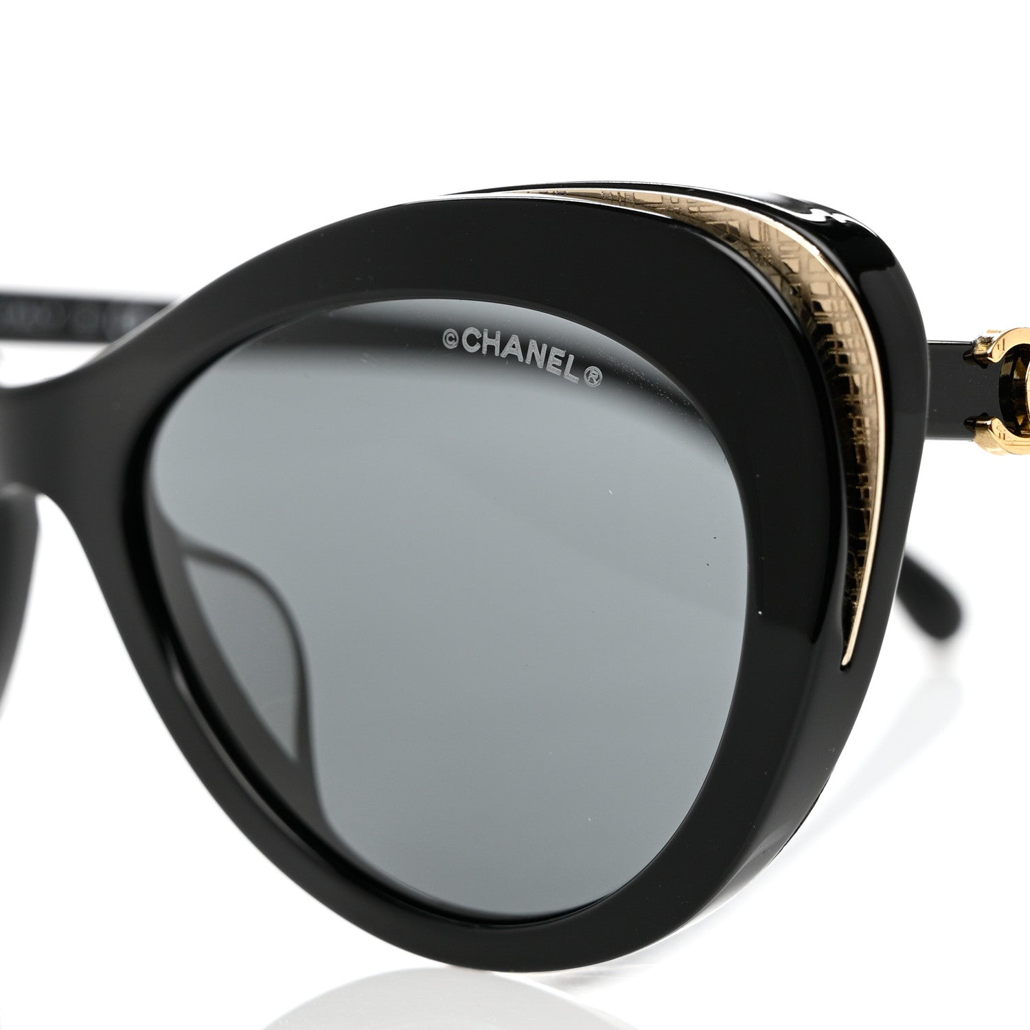 Chanel Acetate Cat Eye CC Sunglasses 5432-A Black 7 of 8