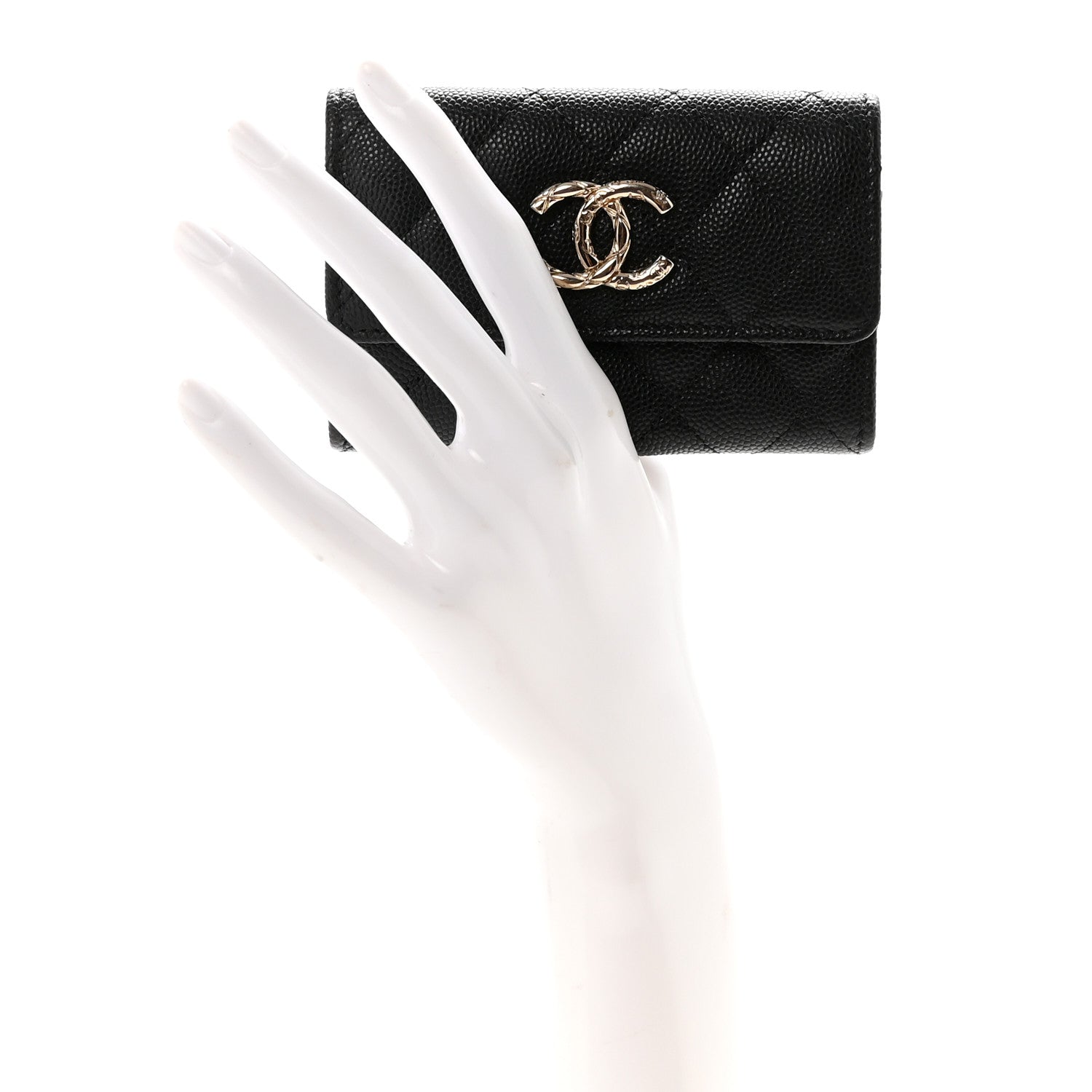 Chanel Caviar Quilted CC Flap Card Holder Black 2 of 9