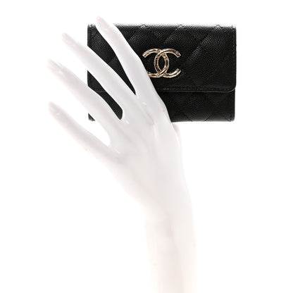 Chanel Caviar Quilted CC Flap Card Holder Black 2 of 9