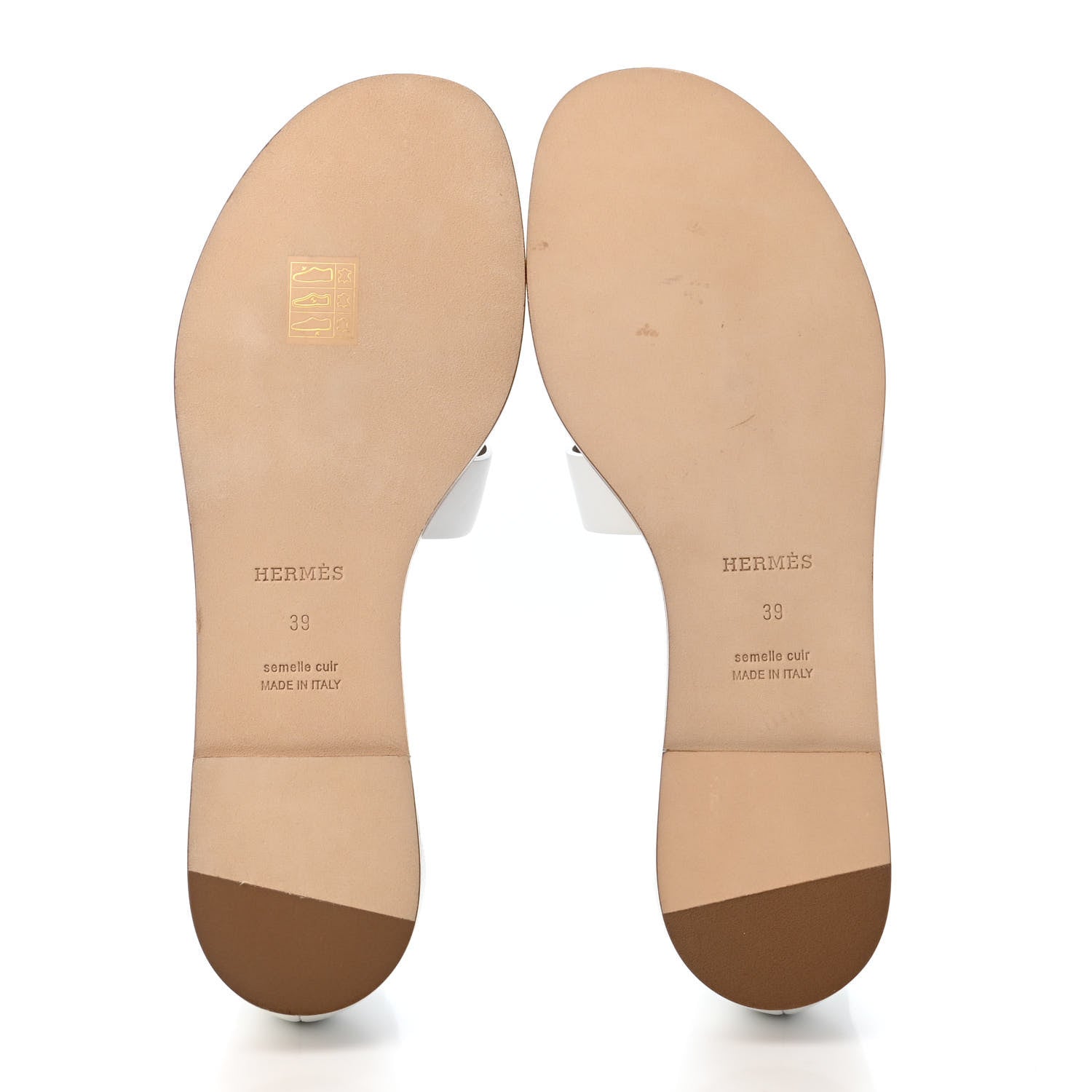 Hermes Calfskin Santorini Sandals 39 White 4 of 4