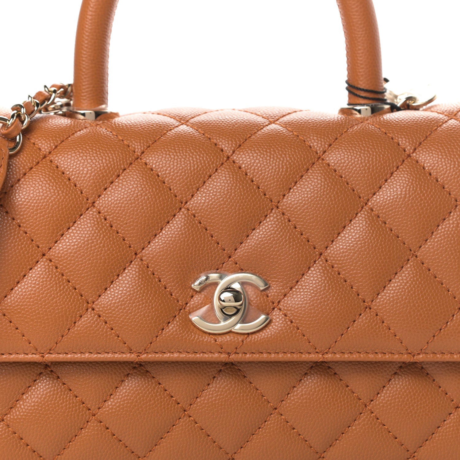 Chanel Caviar Quilted Mini Coco Handle Flap Light Brown 8 of 11