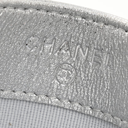Chanel Metallic Lambskin Quilted CC Card Holder Silver 6 of 10
