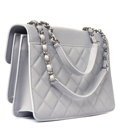 Chanel Lambskin Quilted Small CC Box Flap Grey 2 of 4