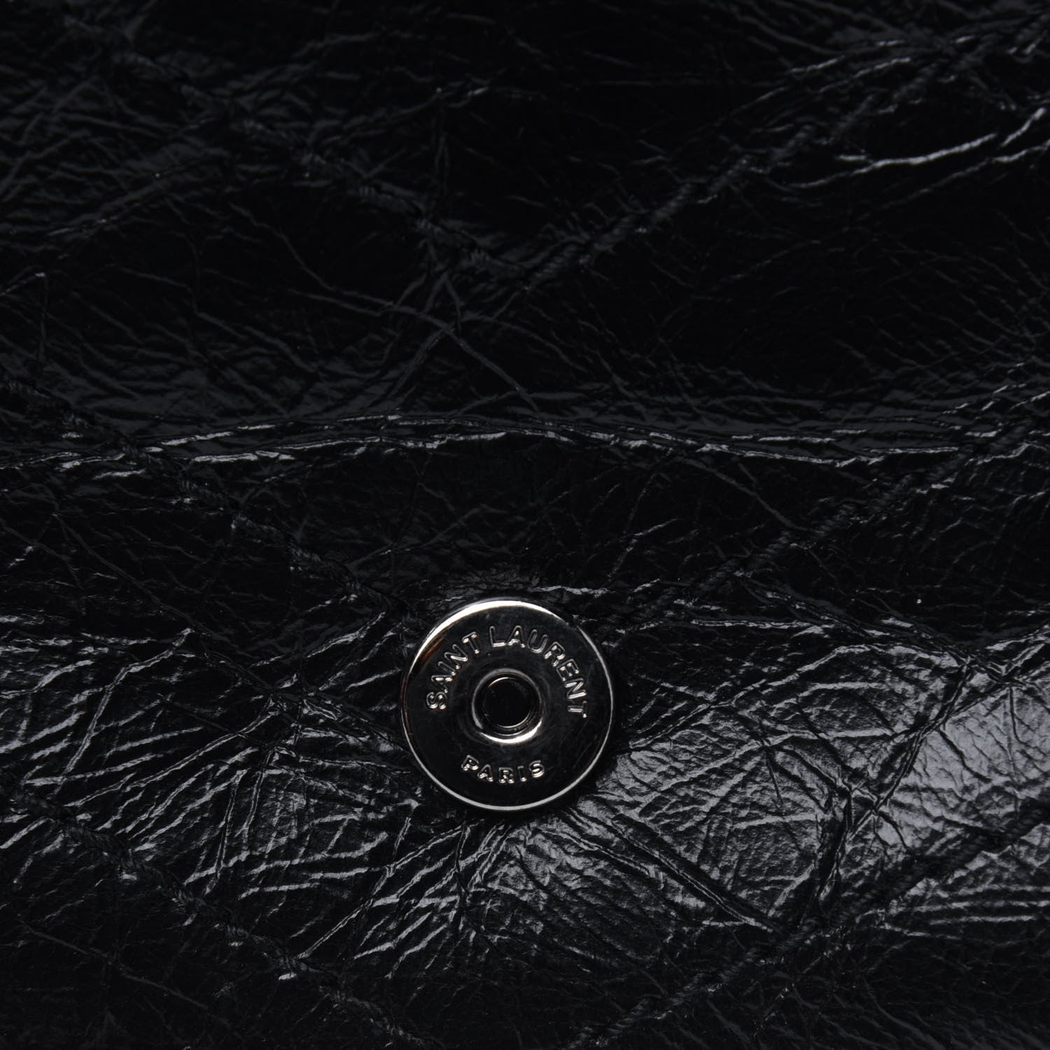 Saint Laurent Crinkled Calfskin Matelasse Monogram Niki Chain Wallet Black 18 of 33