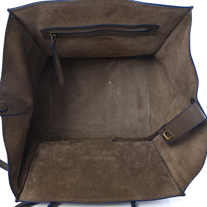 Celine Supple Calfskin Medium Phantom Luggage Khaki Cobalt Trim 5 of 20