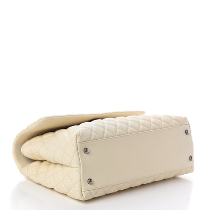 Chanel Caviar Lizard Quilted Medium Coco Handle Flap White 4 of 10