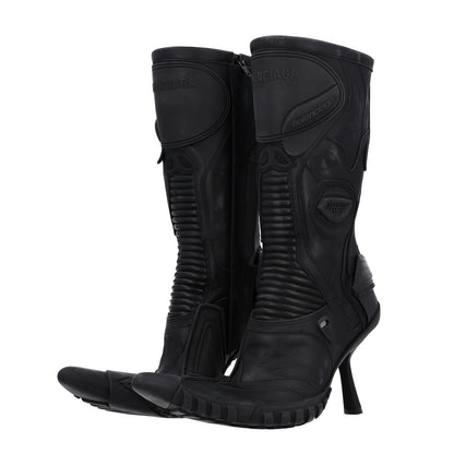Balenciaga Calfskin Distressed Biker Boots 39 Black 6 of 11