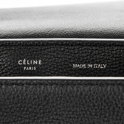 Celine Drummed Calfskin Suede Medium Trapeze Black 6 of 8