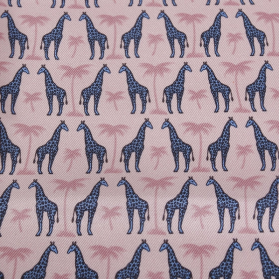 Silk Giraffes Pocket Square Scarf Pink