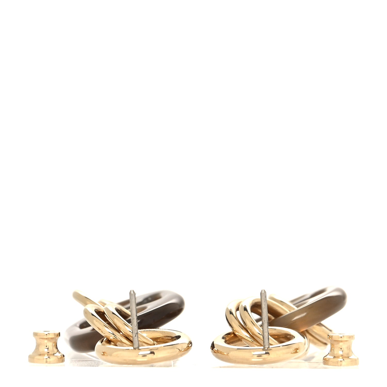 Hermes Permabrass Buffalo Horn Earrings Gold 3 of 5