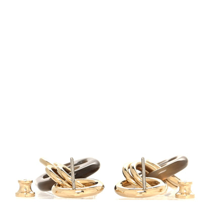 Hermes Permabrass Buffalo Horn Earrings Gold 3 of 5
