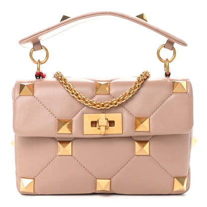 Valentino Garavani Nappa Medium Roman Stud Shoulder Bag Rose Cannelle 1 of 8