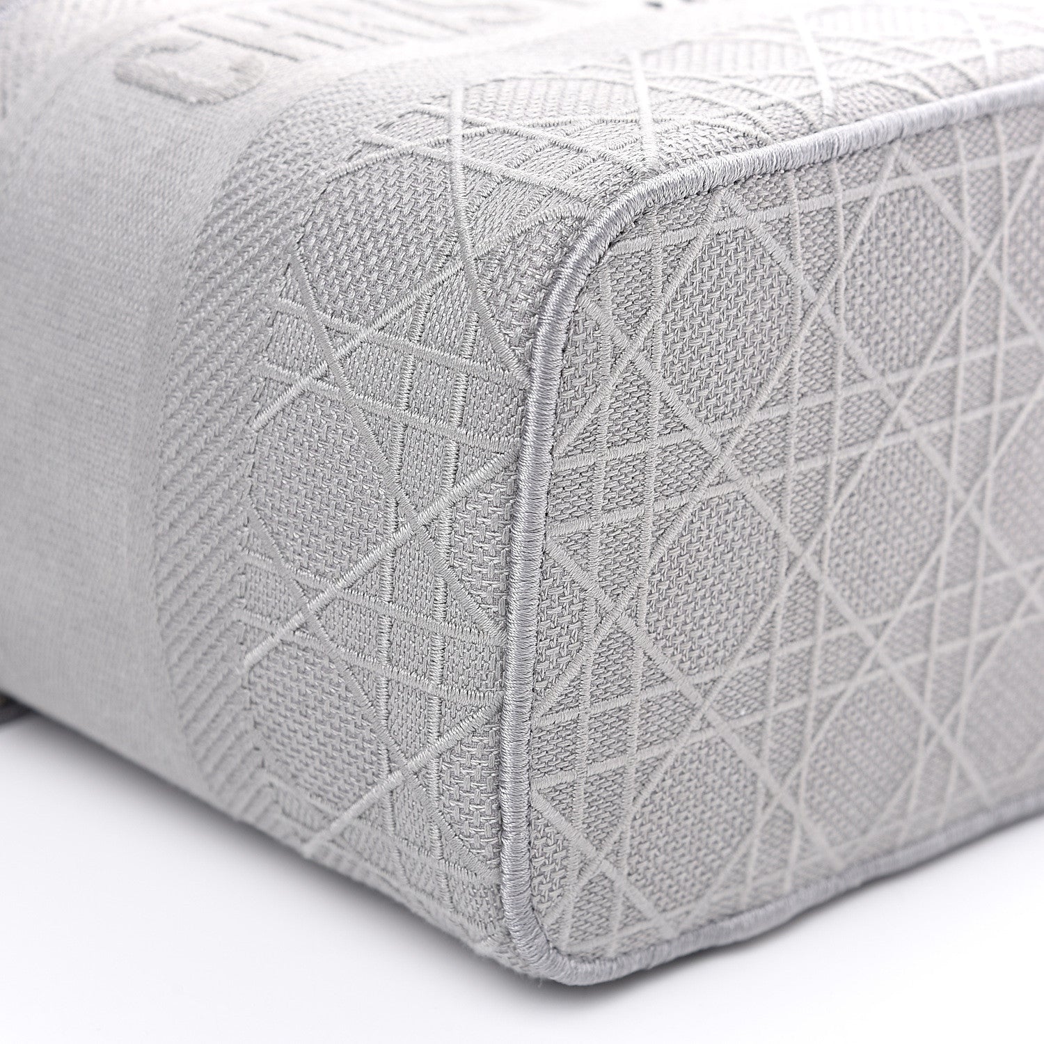 Christian Dior Canvas Embroidered Cannage Diortravel Vanity Case Grey 7 of 9