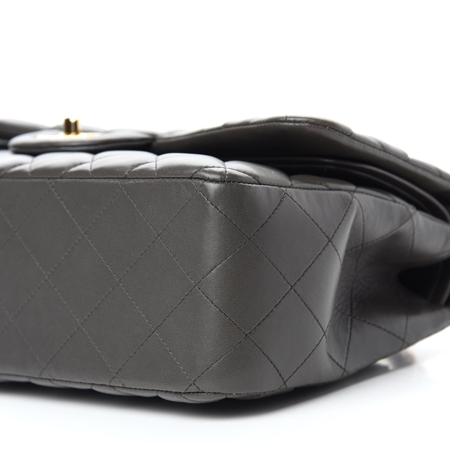 Chanel Lambskin Quilted Jumbo Double Flap Grey 7 of 12