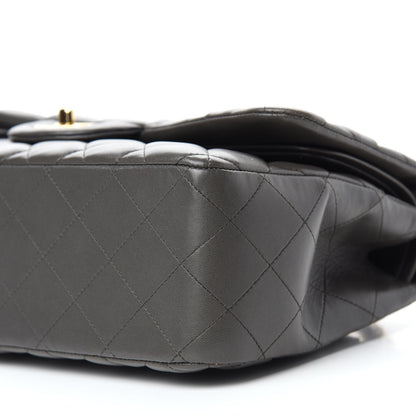 Chanel Lambskin Quilted Jumbo Double Flap Grey 7 of 12