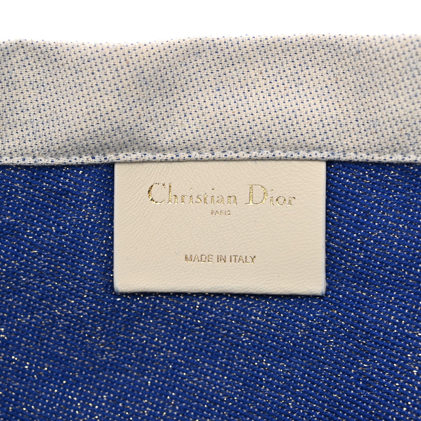 Canvas Print Tote Ivory Blue