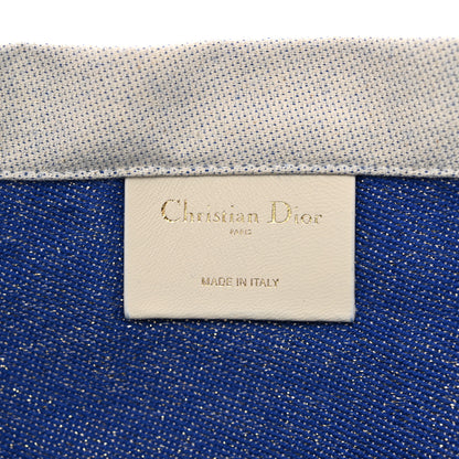 Christian Dior Canvas Print Tote Ivory Blue 6 of 12
