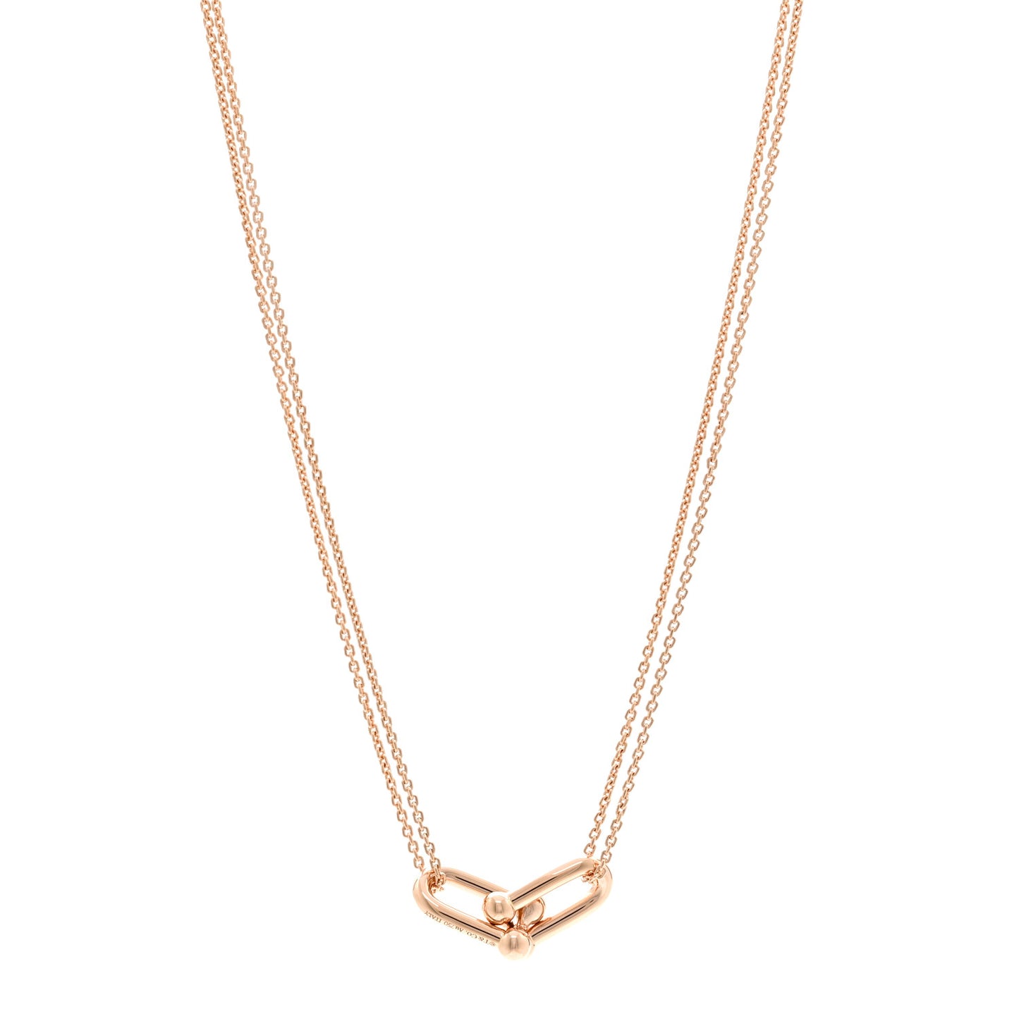 18K Rose Gold HardWear Double Link Pendant Necklace
