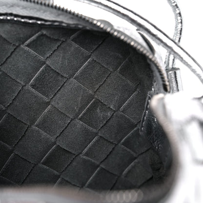 Bottega Veneta Metallic Calfskin Intrecciato Mini Loop Camera Bag Silver 9 of 10