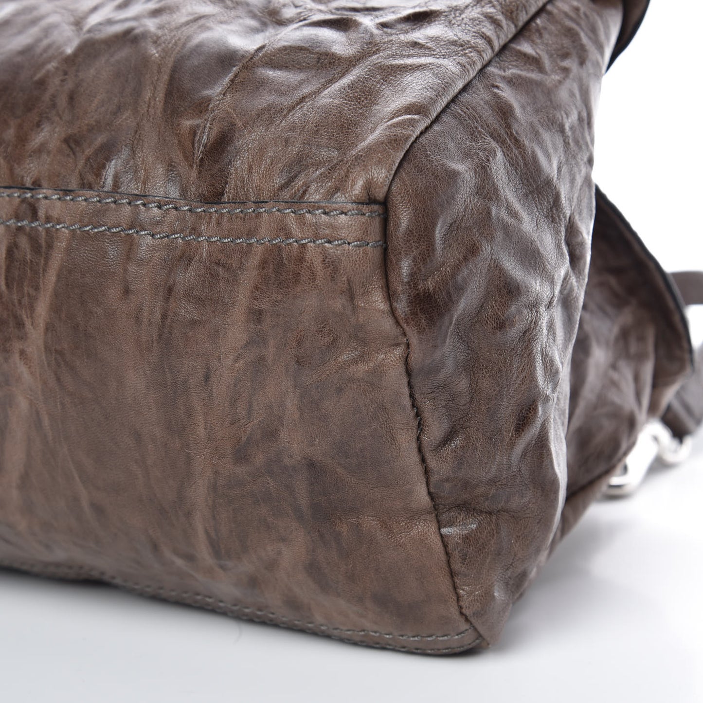 Tumbled Sheepskin Small Pandora Charcoal