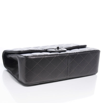 Chanel Lambskin Quilted Jumbo Single Flap Dark Metallic Grey 4 of 9