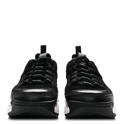 Chanel Fabric Calfskin Suede CC Sneakers 37.5 Black 3 of 9